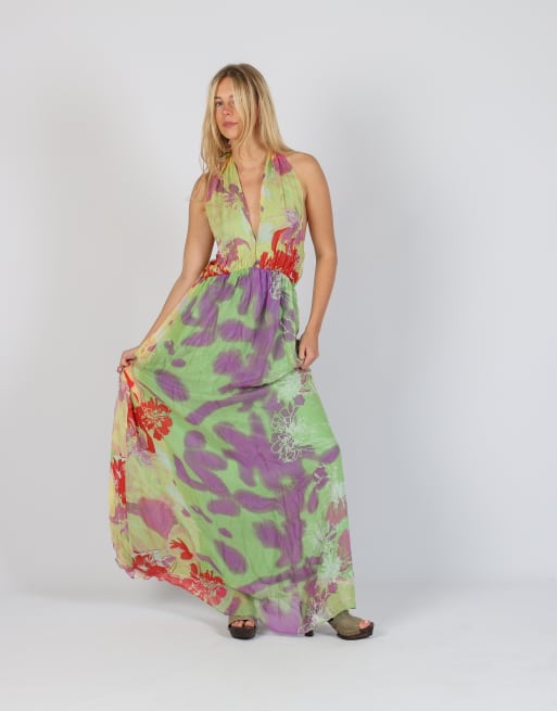 Vintage Traffic People M woven maxi dress in multi colured