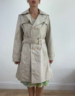 Vintage trench pea coat in beige