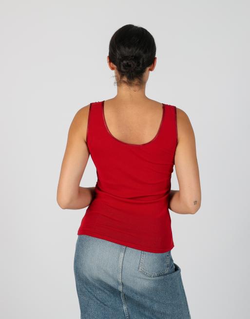 Vintage Très Jolie S cami in burgundy red, 2 of 4