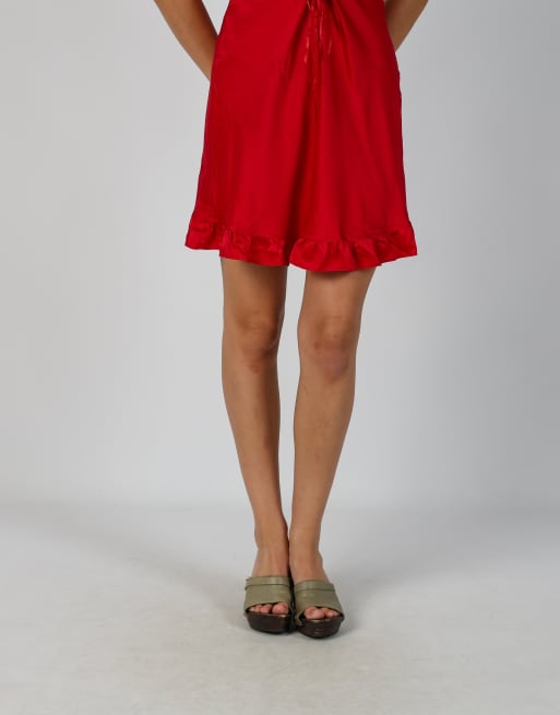 Vintage Triumph S woven mini dress in red, 2 of 4
