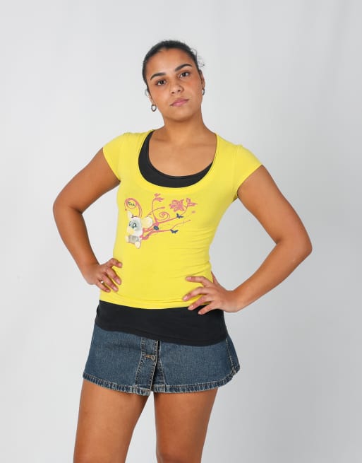 Vintage Trudi S baby tee in yellow