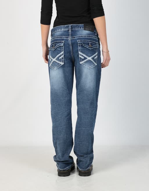 Vintage True Luck 28x38 denim jeans in blue