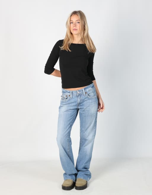 Vintage True Religion 30x32 denim jeans in light blue