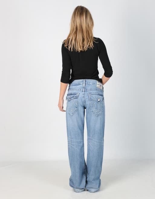 Vintage True Religion 30x32 denim jeans in light blue | ASOS