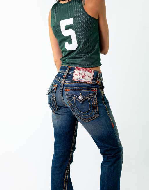 Vintage True Religion 32x32 Denim Hip Hop Jeans Navy Blue