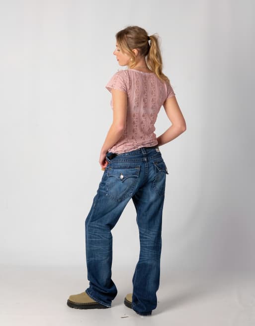 Vintage True Religion 33x34 Denim Hip Hop Baggy Jeans Blue | ASOS