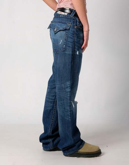 Vintage True Religion 33x34 Denim Hip Hop Baggy Jeans Blue | ASOS