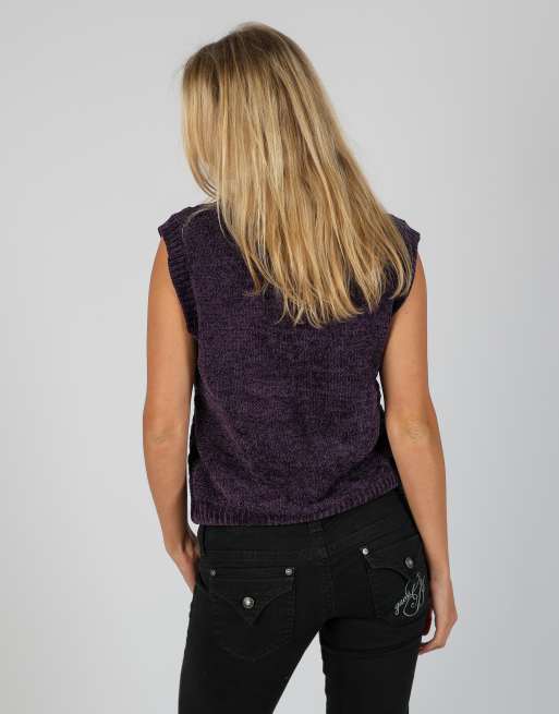 Vintage Trussardi M knitted jumper in purple, 2 of 4