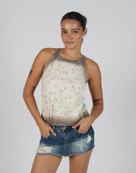 Vintage Trussardi S woven vest in cream - view 1