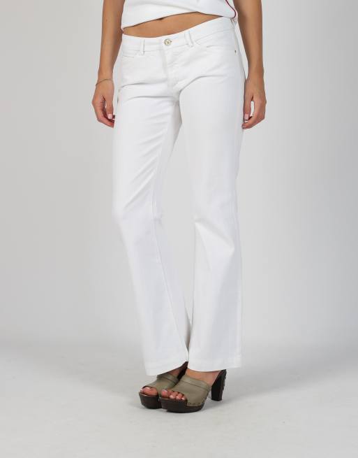 Vintage Trussardi XS straight jeans in white, 2 of 4