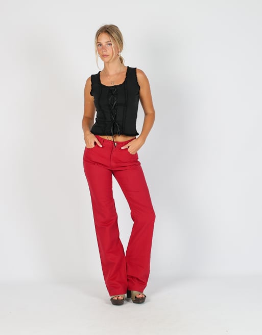 Vintage Trussardi XS woven trousers in red