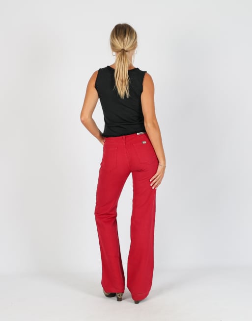 Vintage Trussardi XS woven trousers in red, 3 of 4