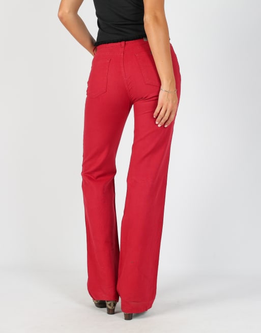 Vintage Trussardi XS woven trousers in red, 4 of 4