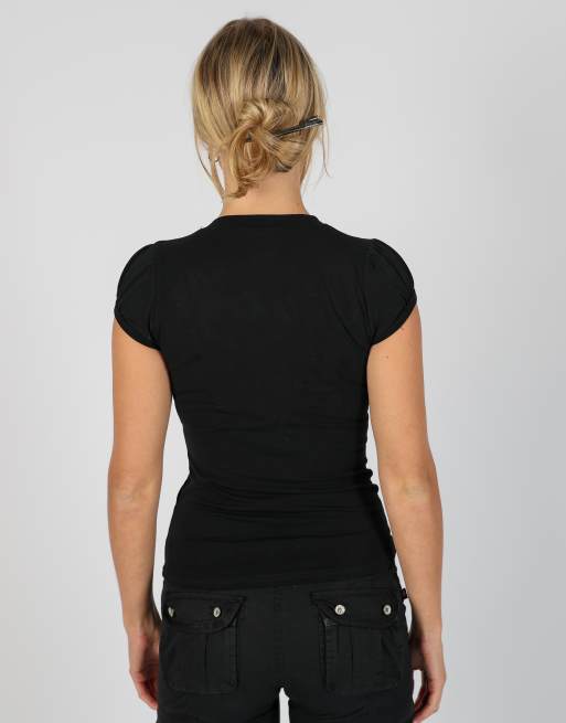 Vintage TT Studios S baby tee in black, 2 of 4