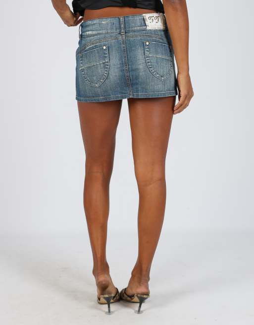 Vintage TT Studios S denim mini skirt in blue, 4 of 4