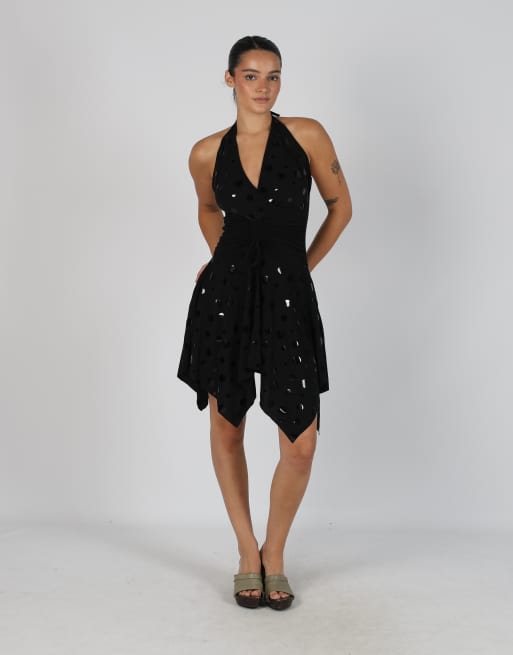 Vintage Tulipe S woven midi dress in black