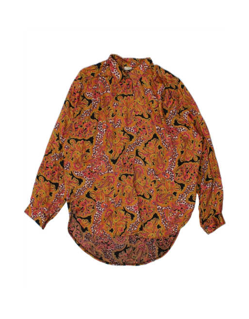 Vintage Tunic Dress UK 16 Large In Brown Paisley
