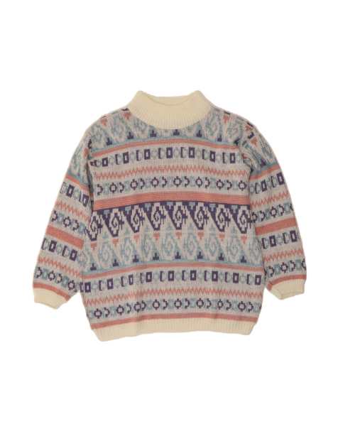 Vintage Turtle Neck Jumper Sweater EU 44 XL In Blue Fair Isle - view 1