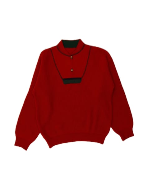 Vintage Turtle Neck Jumper Sweater Large In Red - view 1