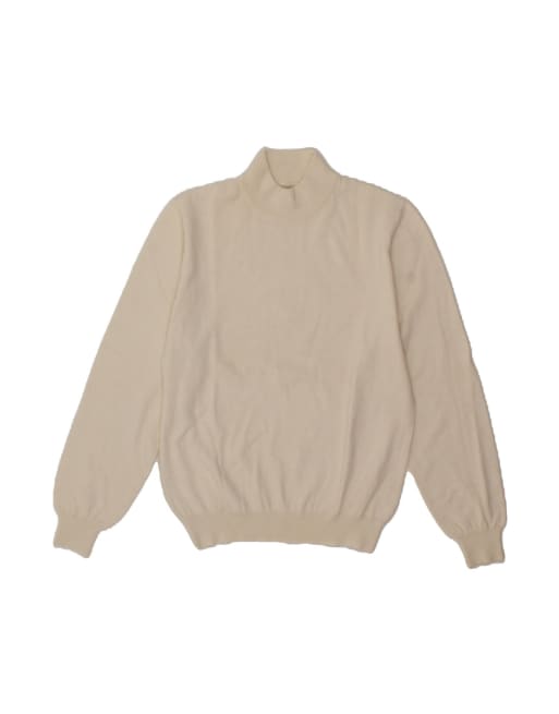 Vintage Turtle Neck Jumper Sweater UK 10 Small In White