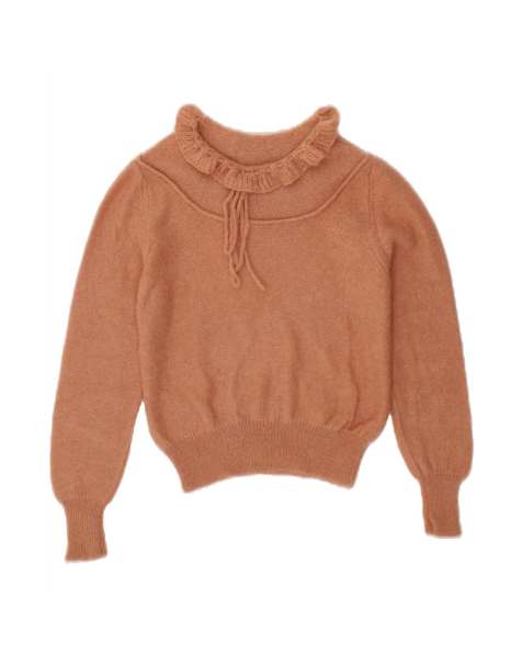 Vintage Turtle Neck Jumper Sweater UK 12 Medium In Brown - view 1