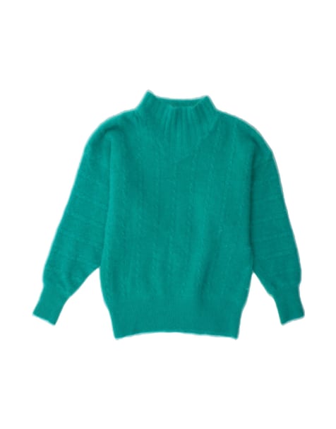 Vintage Turtle Neck Jumper Sweater UK 12 Medium In Turquoise - view 1