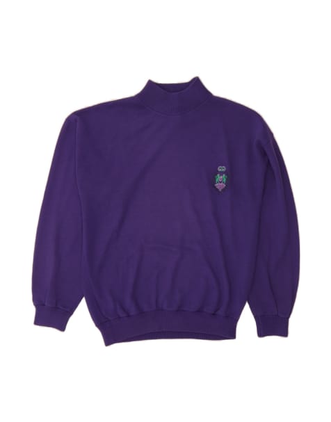 Vintage Turtle Neck Jumper Sweater UK 14 Large In Purple - view 1