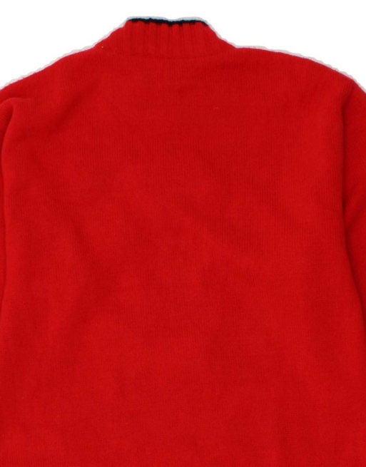 Vintage Turtle Neck Jumper Sweater UK 14 Large In Red Colourblock, 4 of 4