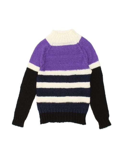 Vintage Turtle Neck Jumper Sweater UK 14 Medium In Multicoloured