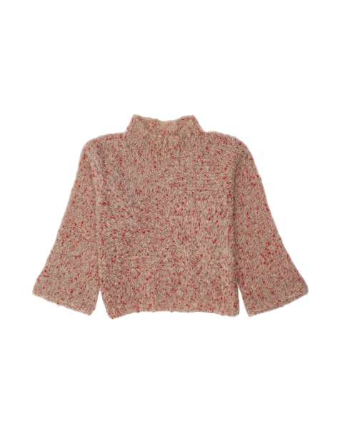 Vintage Turtle Neck Jumper Sweater UK 16 Large In Beige Flecked - view 1