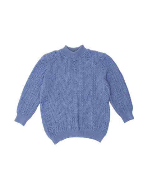 Vintage Turtle Neck Jumper Sweater UK 16 Large In Blue - view 1