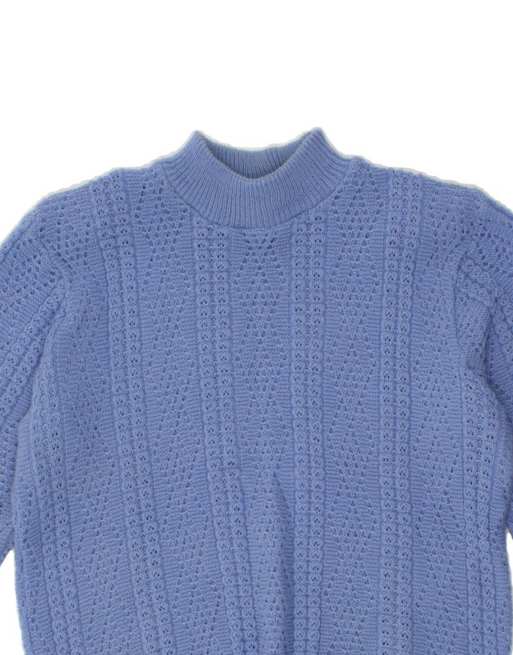 Vintage Turtle Neck Jumper Sweater UK 16 Large In Blue, 3 of 4