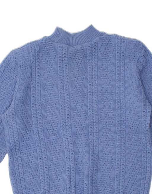 Vintage Turtle Neck Jumper Sweater UK 16 Large In Blue, 4 of 4