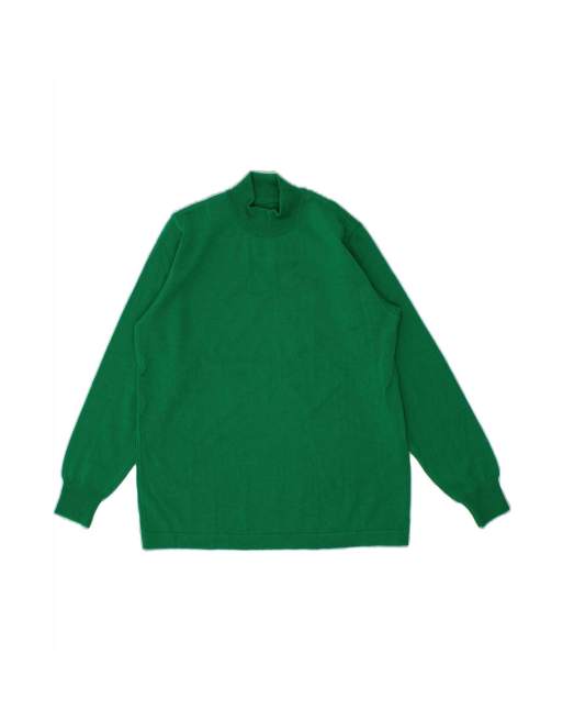 Vintage Turtle Neck Jumper Sweater UK 16 Large In Green