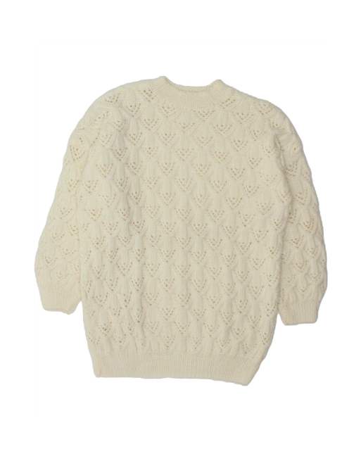 Vintage Turtle Neck Jumper Sweater UK 16 Large In White