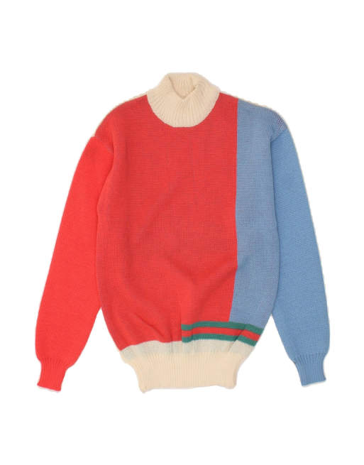 Vintage Turtle Neck Jumper Sweater UK 6 XS In Multicoloured