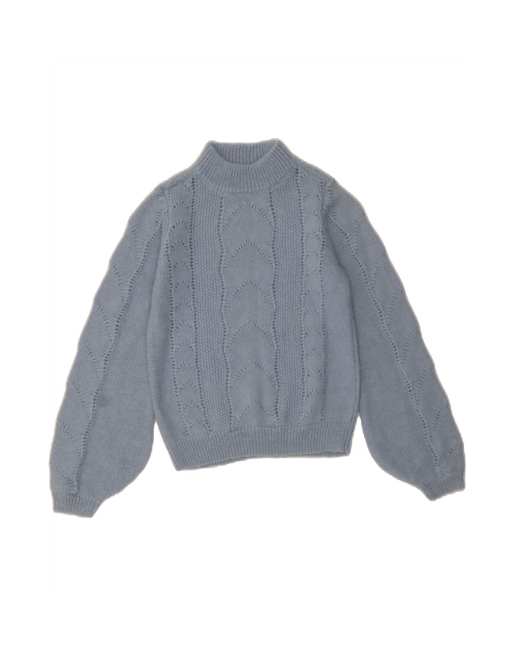 Vintage Turtle Neck Jumper Sweater UK 8 Small In Blue