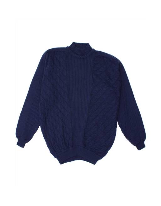 Vintage Turtle Neck Jumper Sweater XL In Blue