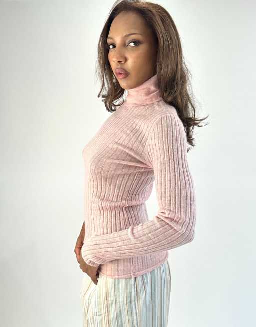 Vintage turtleneck jumper in pink, 4 of 4