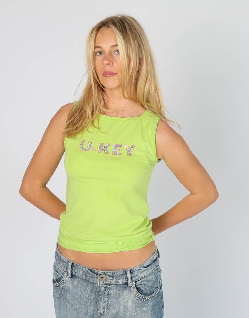 Vintage U-Key S cami in light green