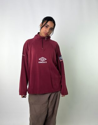 Vintage Umbro 2XL Sweatshirt Maroon Red