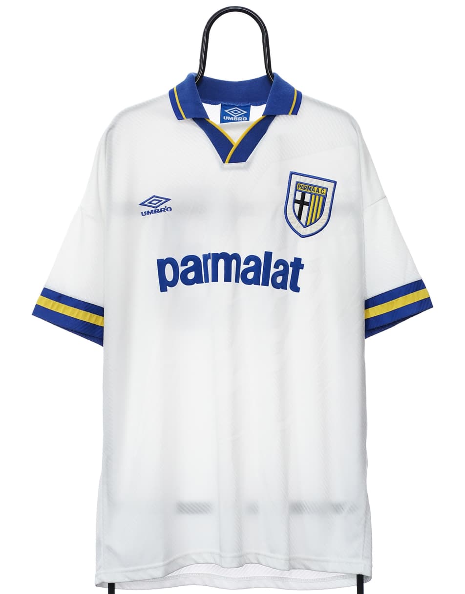 Vintage Umbro 90s Size XL Football Shirt Parma AC In White