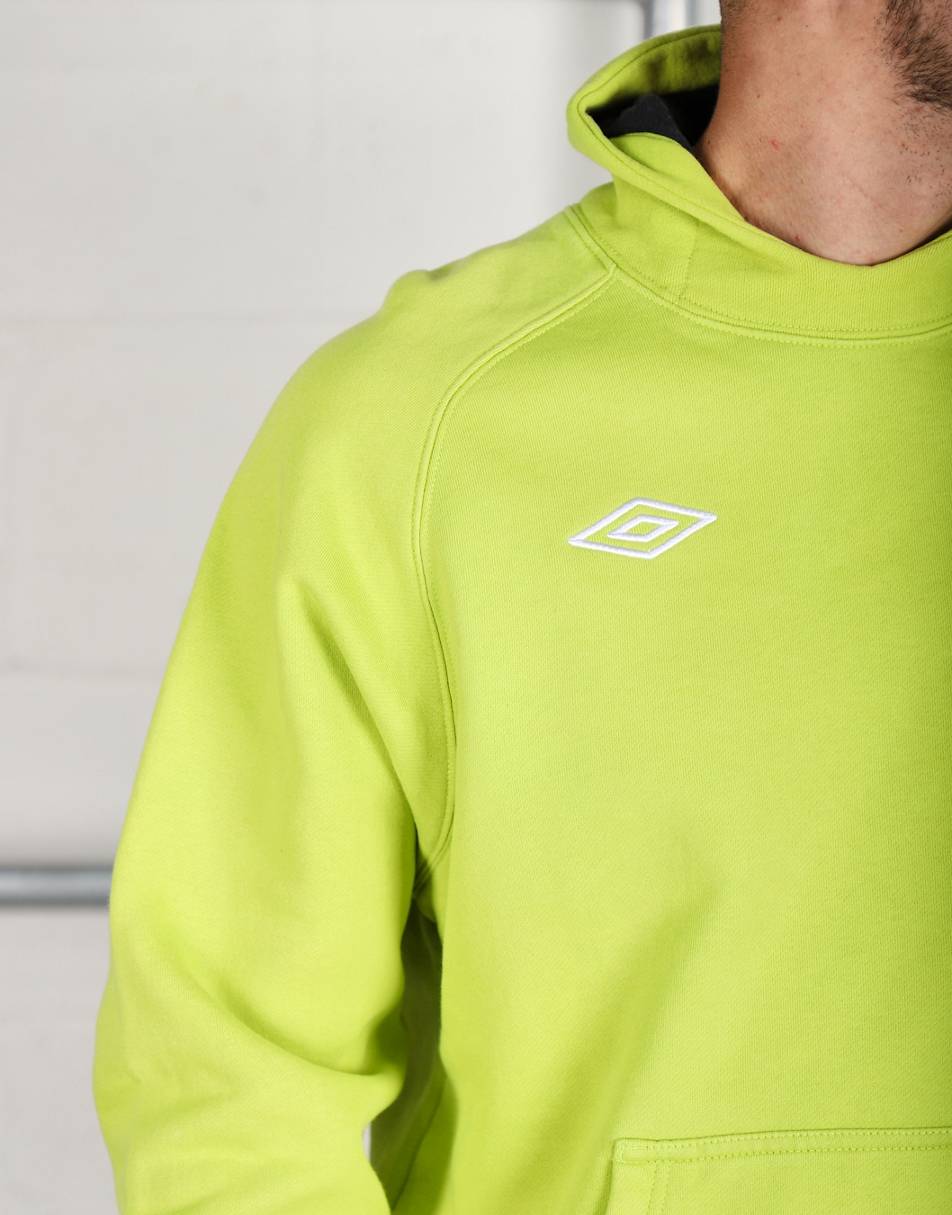 Vintage Umbro Size XL pullover lounge hoodie in lime green | research ...