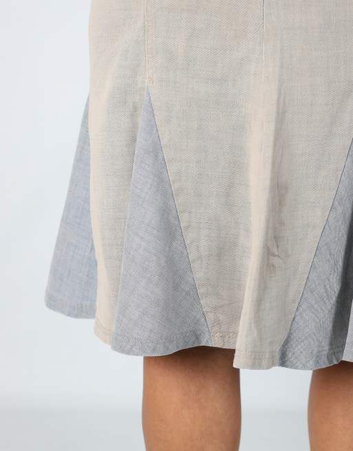 Vintage un deaux trois M woven midi skirt in beige, 2 of 4