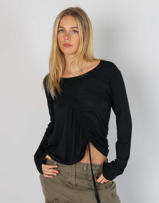 Vintage Un Jour Ailleurs M long sleeve top in black