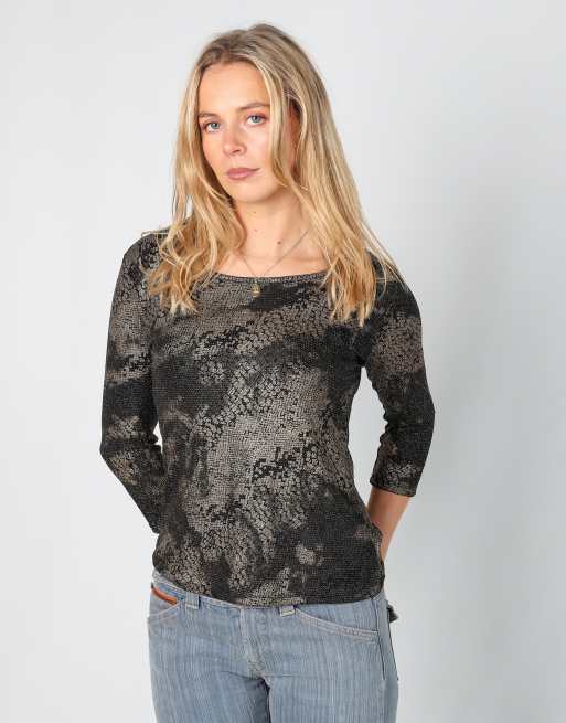 Vintage Un jour Ailleurs S long sleeve top in brown