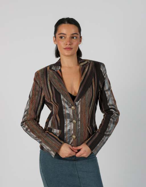 Vintage Unbranded 10 blazer in brown, 1 of 4