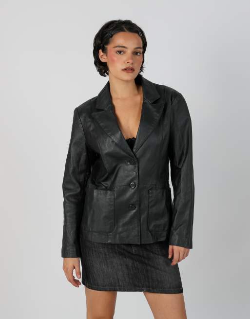 Vintage Unbranded 12 leather jacket in black, 3 of 4
