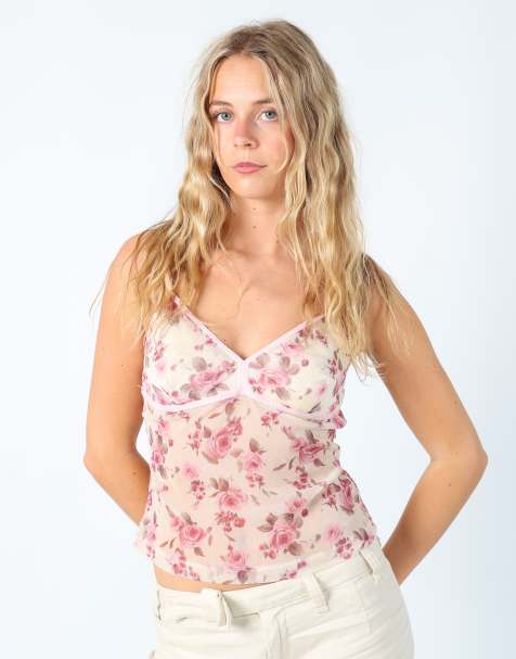 Vintage Unbranded 12 mesh top in cream - view 1