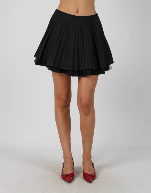 Vintage Unbranded 6 woven mini skirt in black, 2 of 4